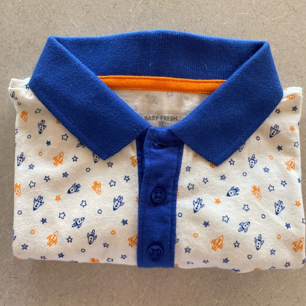 Blue and Orange Kids Polo Shirt